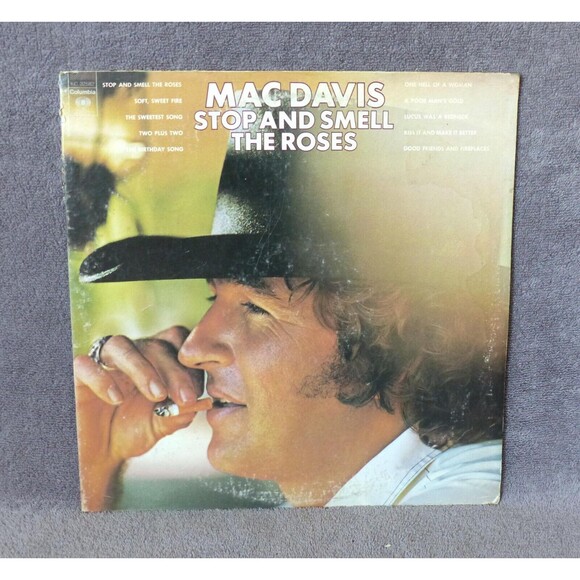 Mac Davis Stop and Smell The Roses LP Vinyl 1974 Columbia KC 32582 Folk Country - Picture 2 of 13